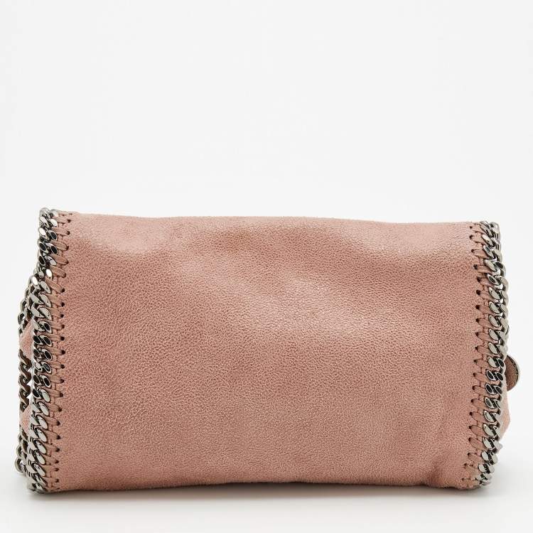 Pre Owned Stella McCartney Pale Pink Faux Leather Falabella Flap Shoulder Bag