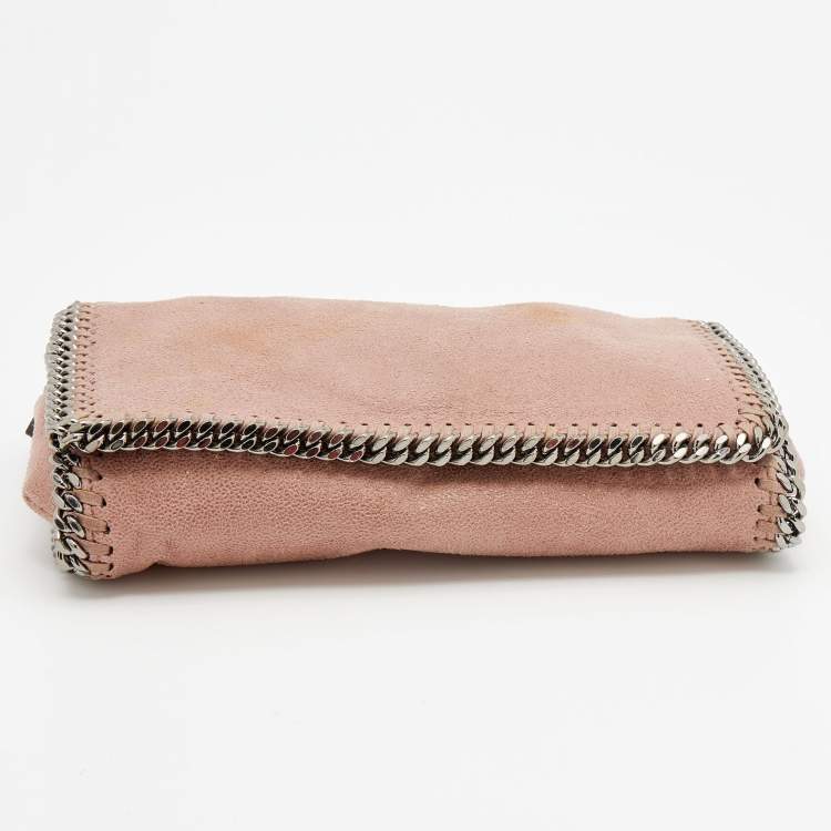 Pre Owned Stella McCartney Pale Pink Faux Leather Falabella Flap Shoulder Bag
