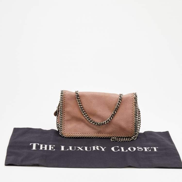 Pre Owned Stella McCartney Pale Pink Faux Leather Falabella Flap Shoulder Bag
