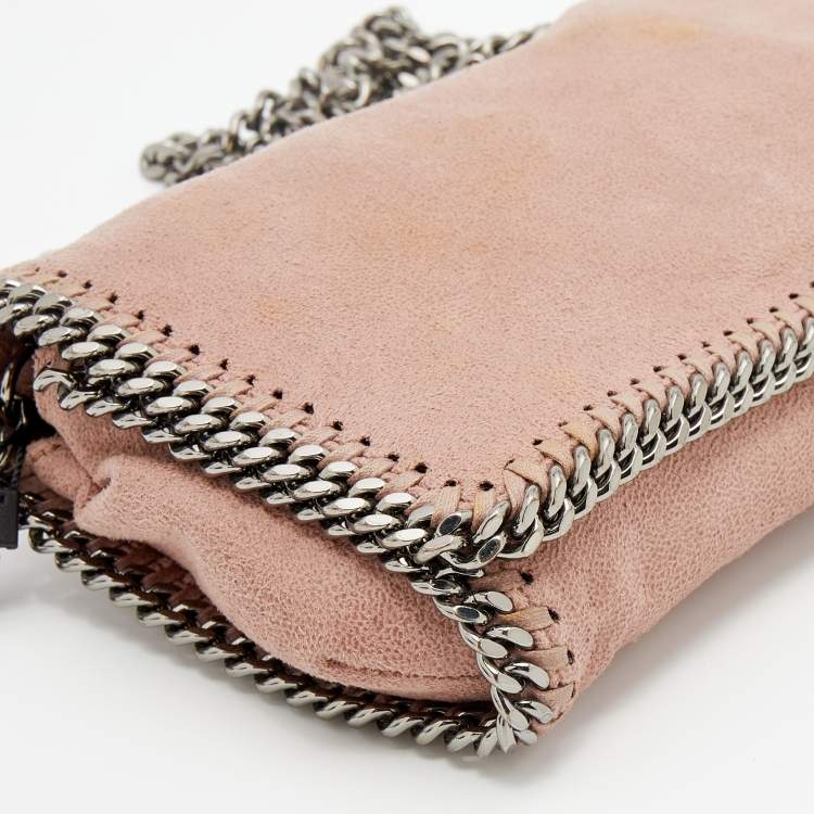 Pre Owned Stella McCartney Pale Pink Faux Leather Falabella Flap Shoulder Bag