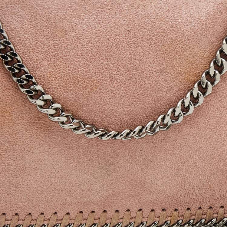 Pre Owned Stella McCartney Pale Pink Faux Leather Falabella Flap Shoulder Bag