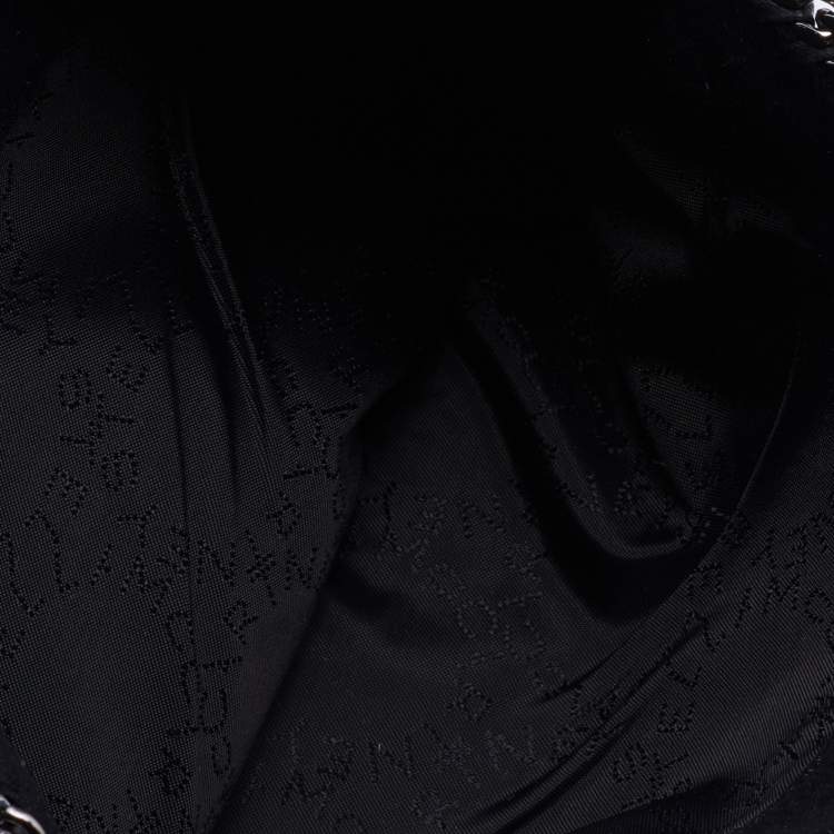 مملوكة مسبقًا Stella Mccartney Black Falabella Sequin Fold-Over Clutch