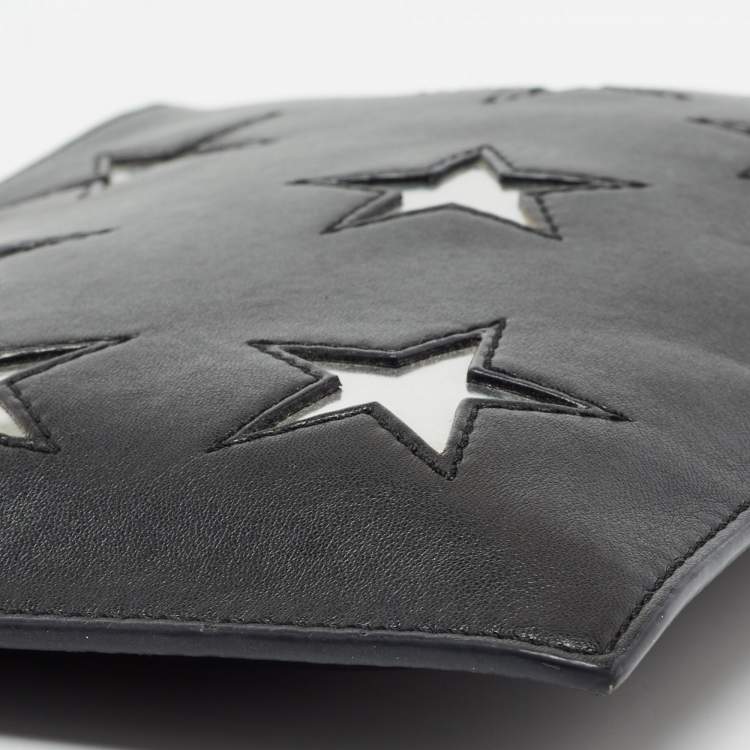 Pre Owned Stella McCartney Black/Silver Faux Leather Cavendish Stars Clutch