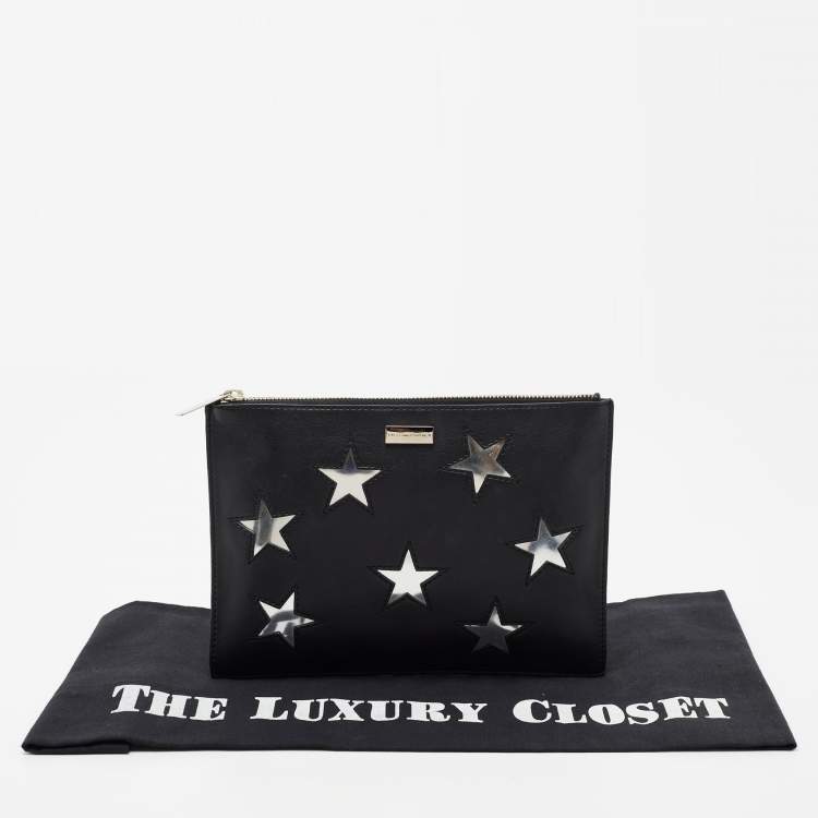 Pre Owned Stella McCartney Black/Silver Faux Leather Cavendish Stars Clutch