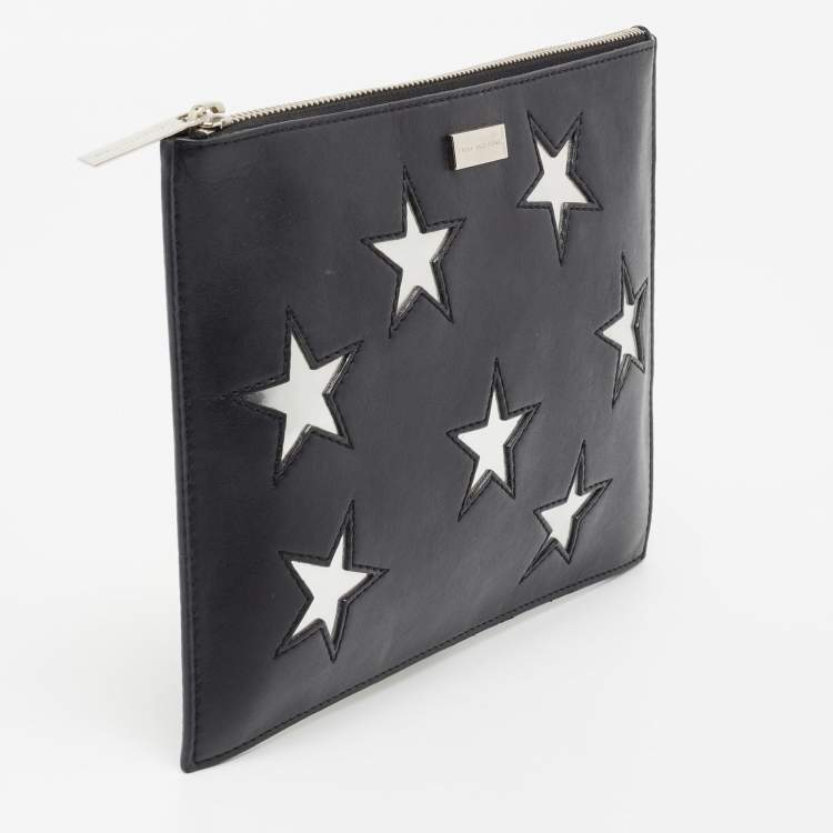 Pre Owned Stella McCartney Black/Silver Faux Leather Cavendish Stars Clutch