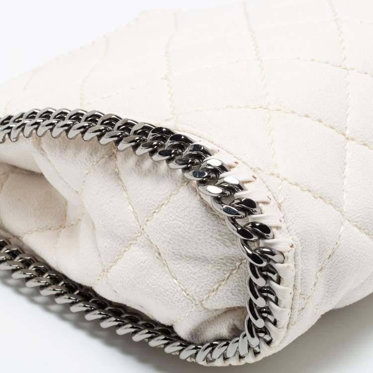 Pre Owned Stella McCartney White Faux Suede Mini Falabella Tote