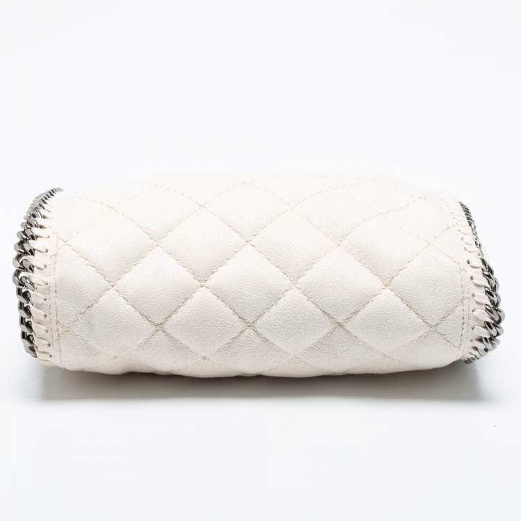 Pre Owned Stella McCartney White Faux Suede Mini Falabella Tote