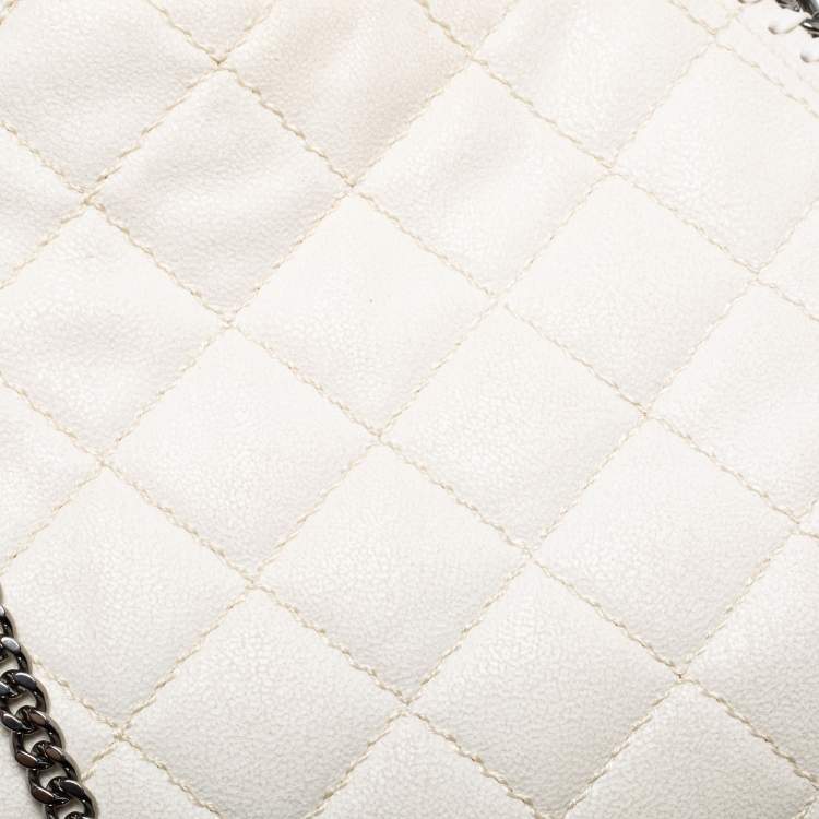 Pre Owned Stella McCartney White Faux Suede Mini Falabella Tote