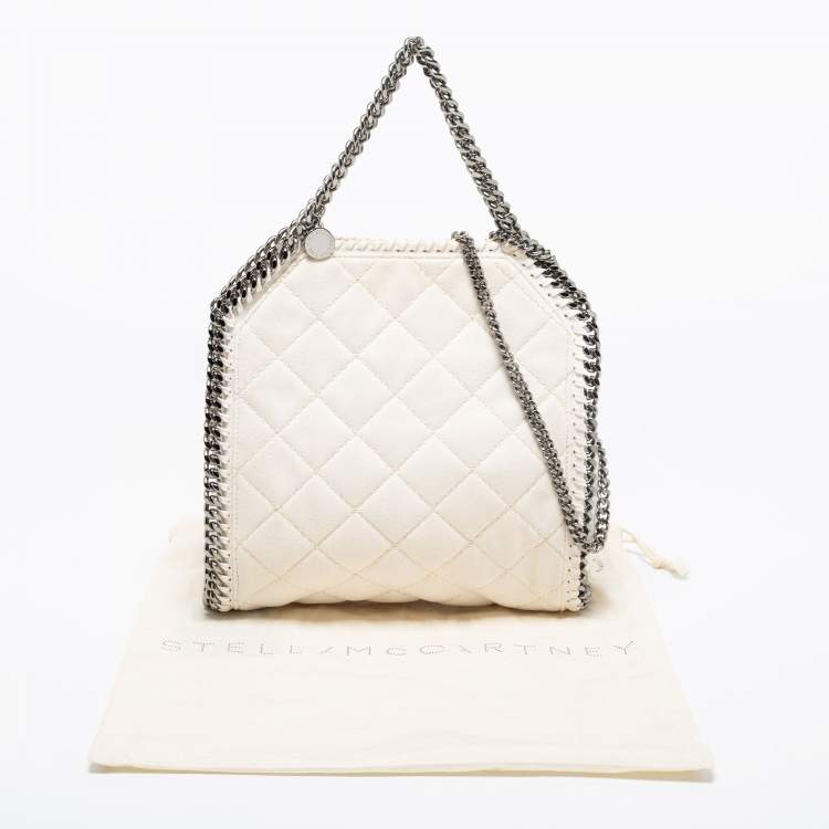 Pre Owned Stella McCartney White Faux Suede Mini Falabella Tote