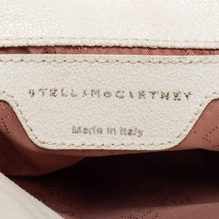Pre Owned Stella McCartney White Faux Suede Mini Falabella Tote