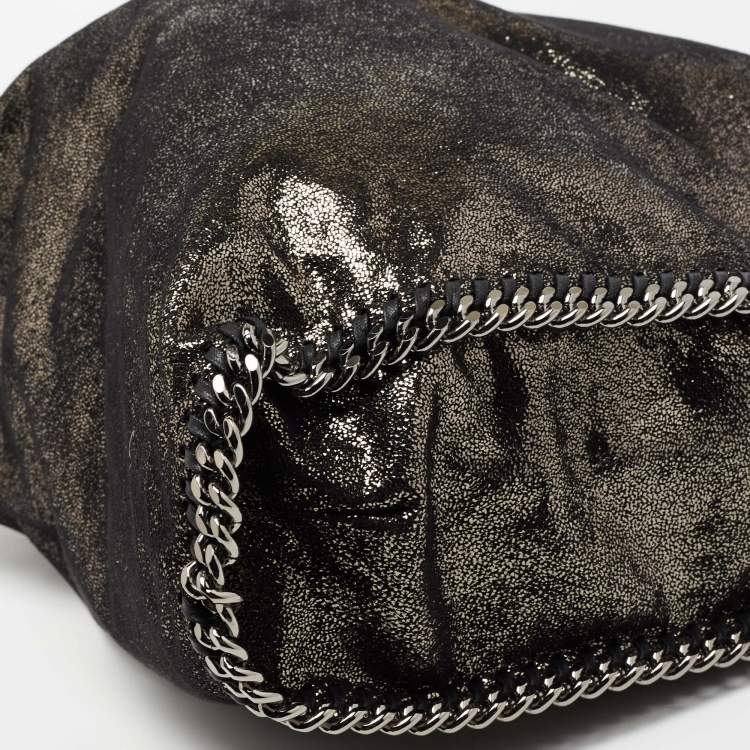 Pre Owned Stella McCartney Black/Silver Faux Suede Large Falabella Tote
