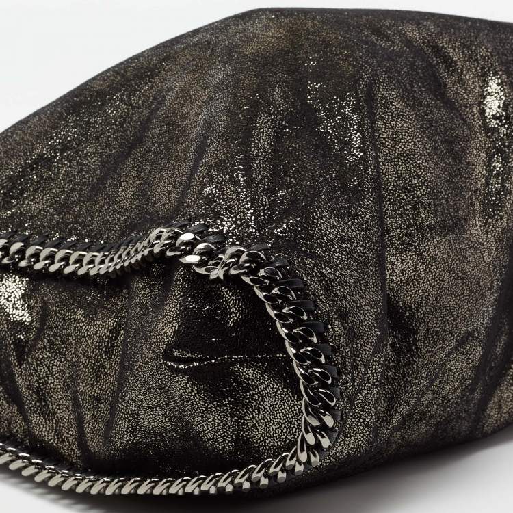 Pre Owned Stella McCartney Black/Silver Faux Suede Large Falabella Tote