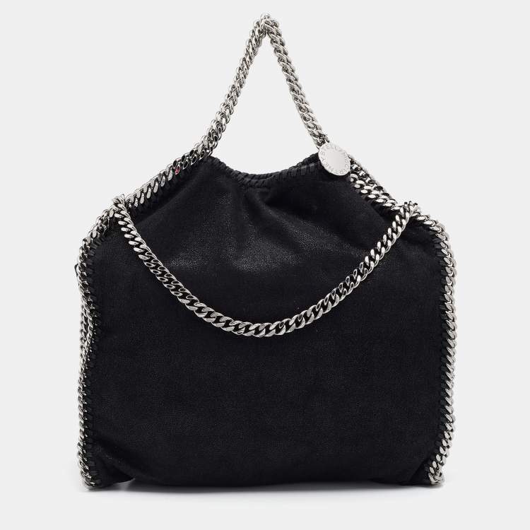 Pre Owned Stella McCartney Black Faux Leather Small Falabella Tote
