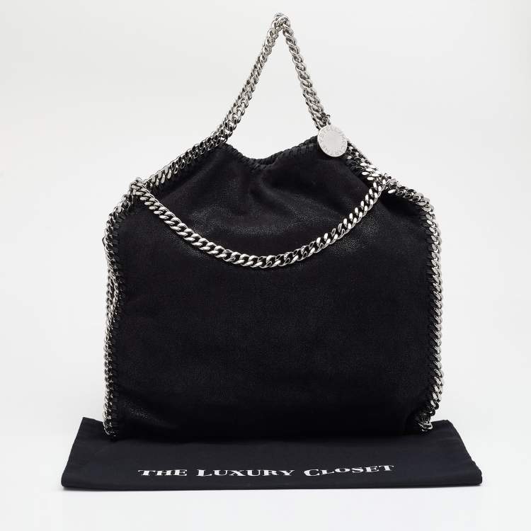 Pre Owned Stella McCartney Black Faux Leather Small Falabella Tote