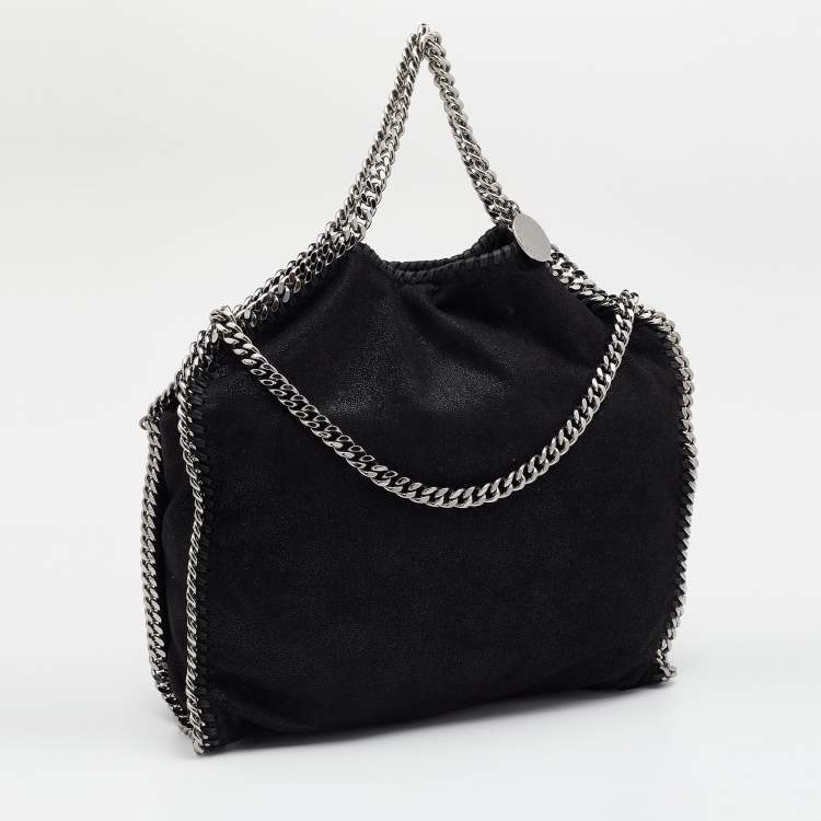 Pre Owned Stella McCartney Black Faux Leather Small Falabella Tote