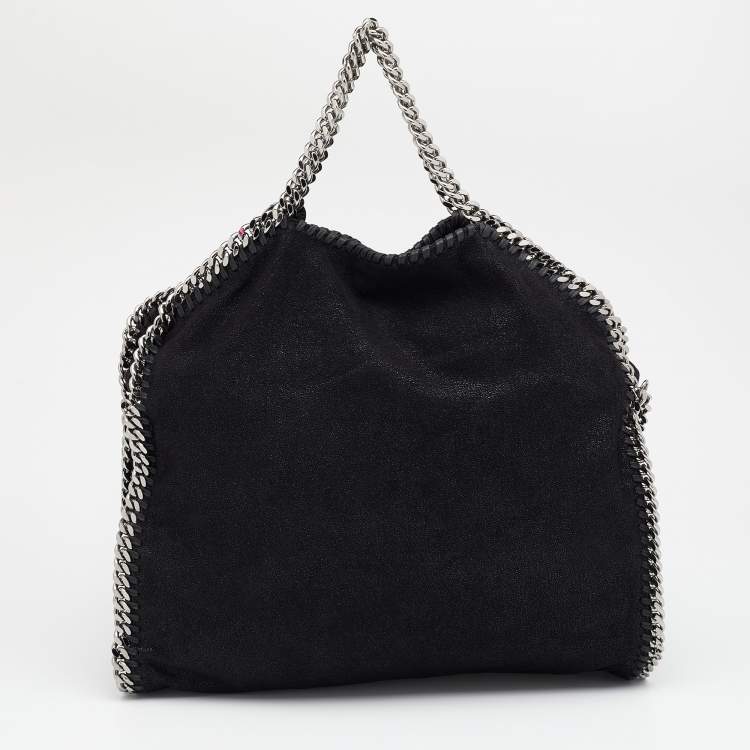 Pre Owned Stella McCartney Black Faux Leather Small Falabella Tote