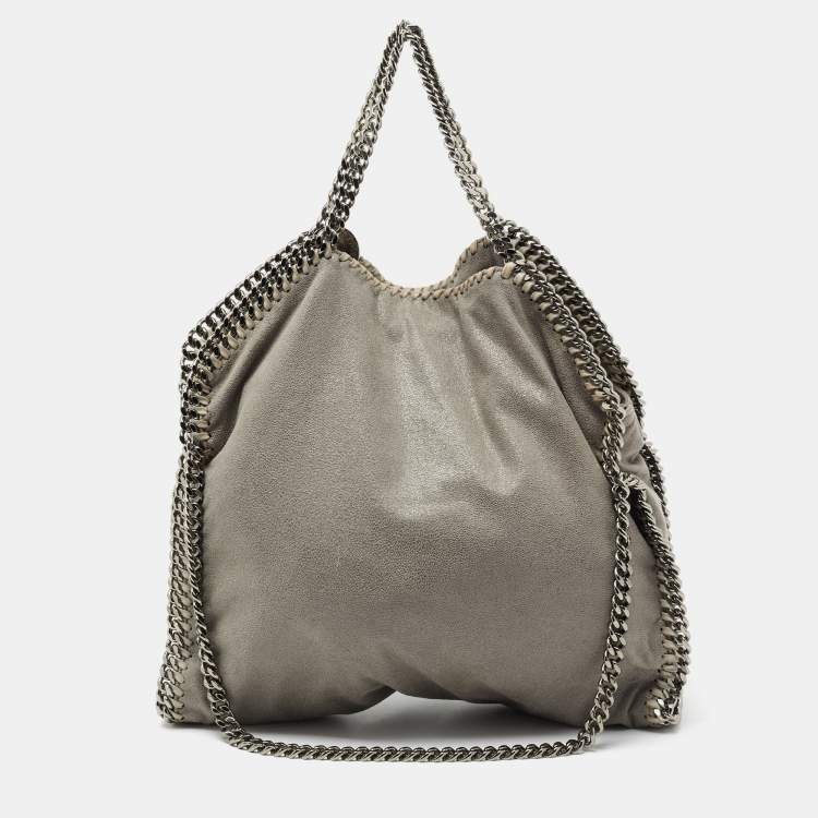 Pre Owned Stella McCartney Grey Faux Suede Small Falabella Tote