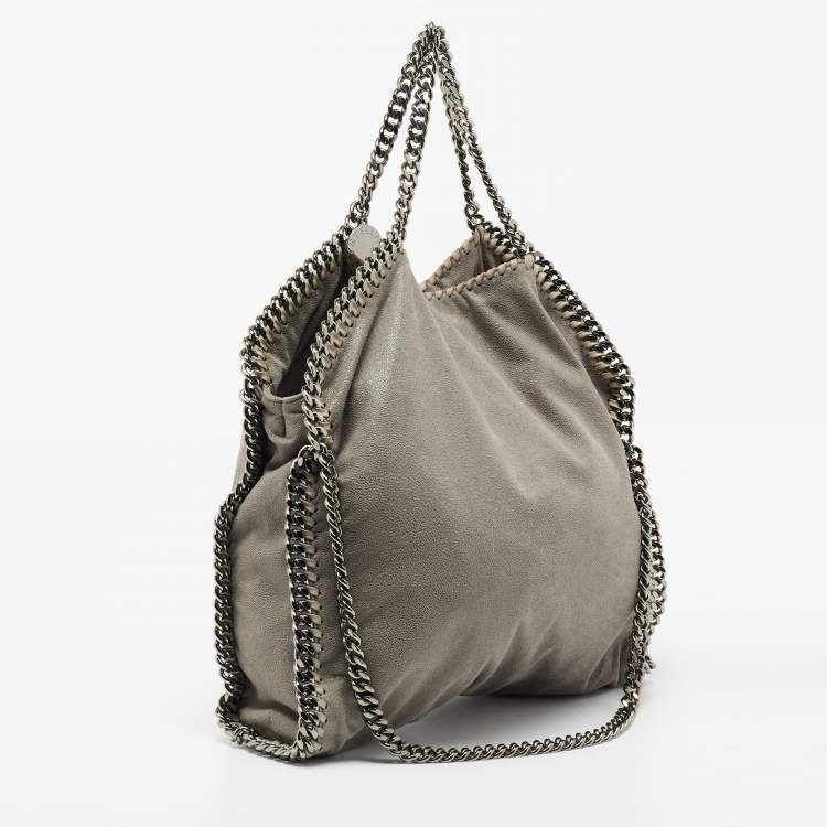 Pre Owned Stella McCartney Grey Faux Suede Small Falabella Tote