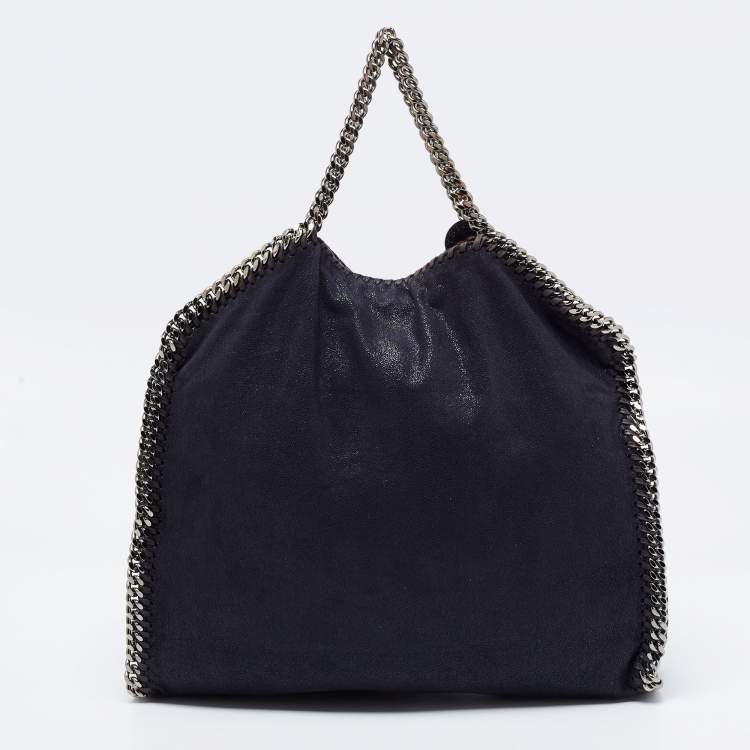 مملوكة مسبقًا Stella McCartney Navy Blue Faux Leather Small Falabella Tote