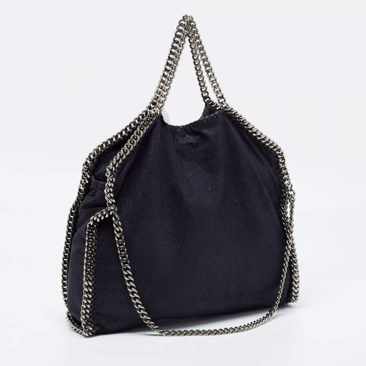 مملوكة مسبقًا Stella McCartney Navy Blue Faux Leather Small Falabella Tote