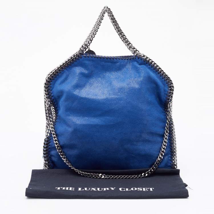 Pre Owned Stella McCartney Blue Faux Leather Small Falabella Tote