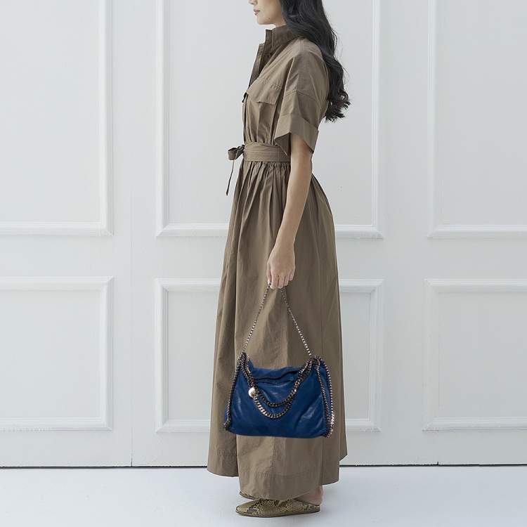 Pre Owned Stella McCartney Blue Faux Leather Small Falabella Tote