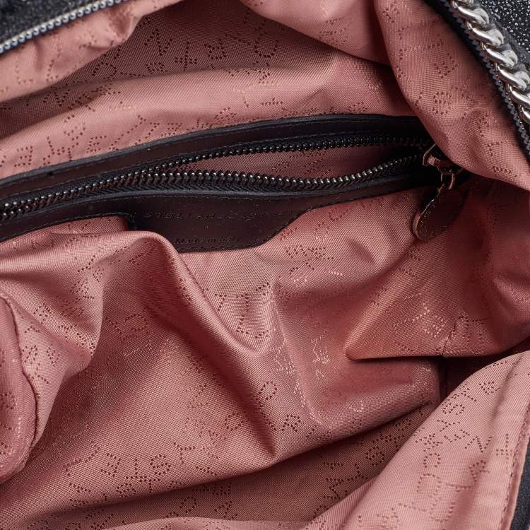 Pre Owned Stella McCartney Black Quilted Faux Leather Mini Falabella Backpack