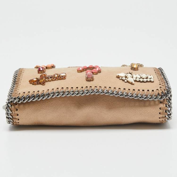 Pre Owned Stella McCartney Beige Faux Suede Falabella Flap Shoulder Bag