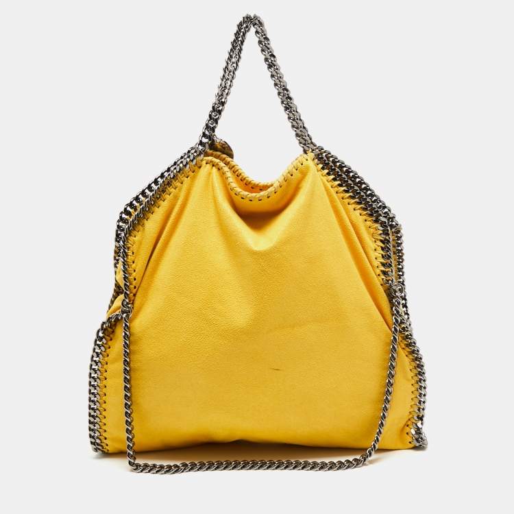 Pre Owned Stella McCartney Yellow Faux Suede Falabella Tote
