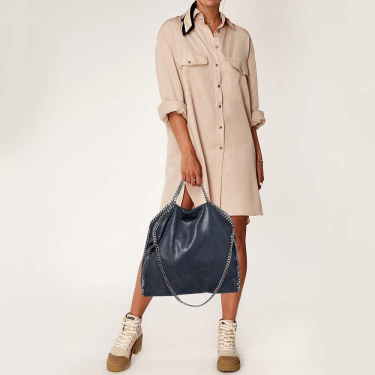مملوكة مسبقًا Stella McCartney Blue Faux Leather Falabella Tote