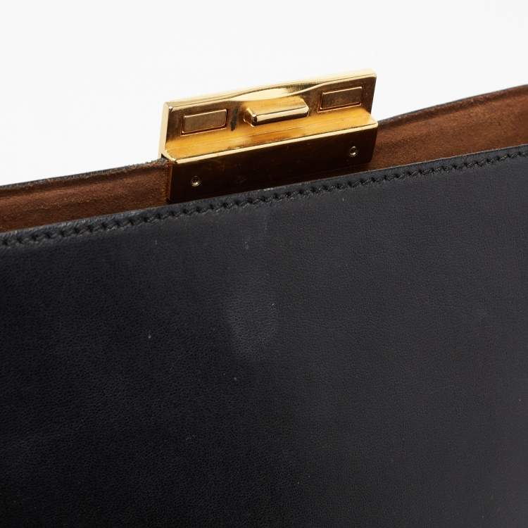 Pre Owned Stella McCartney Black Faux Leather Flap Shoulder Bag