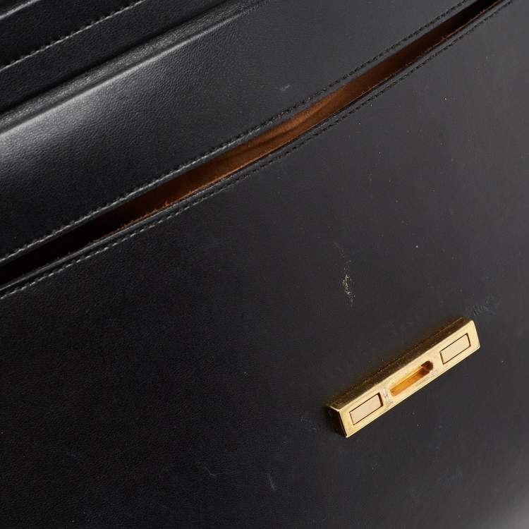 Pre Owned Stella McCartney Black Faux Leather Flap Shoulder Bag