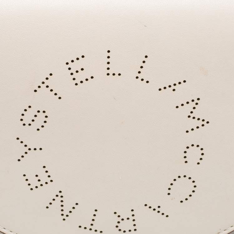 Pre Owned Stella McCartney Cream Leather Half-Moon Flap Shoulder Bag