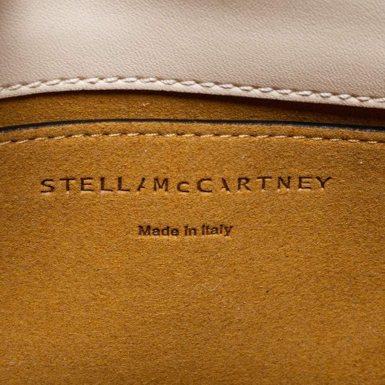 Pre Owned Stella McCartney Cream Leather Half-Moon Flap Shoulder Bag