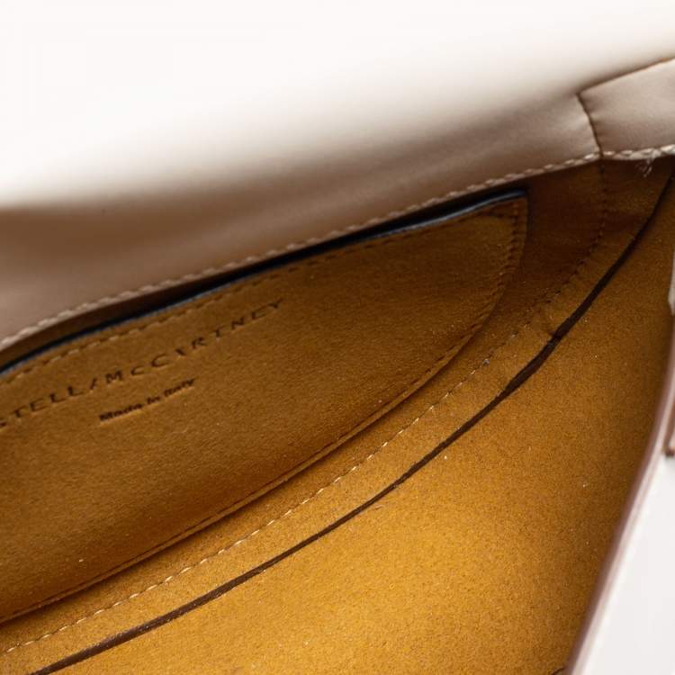 Pre Owned Stella McCartney Cream Leather Half-Moon Flap Shoulder Bag