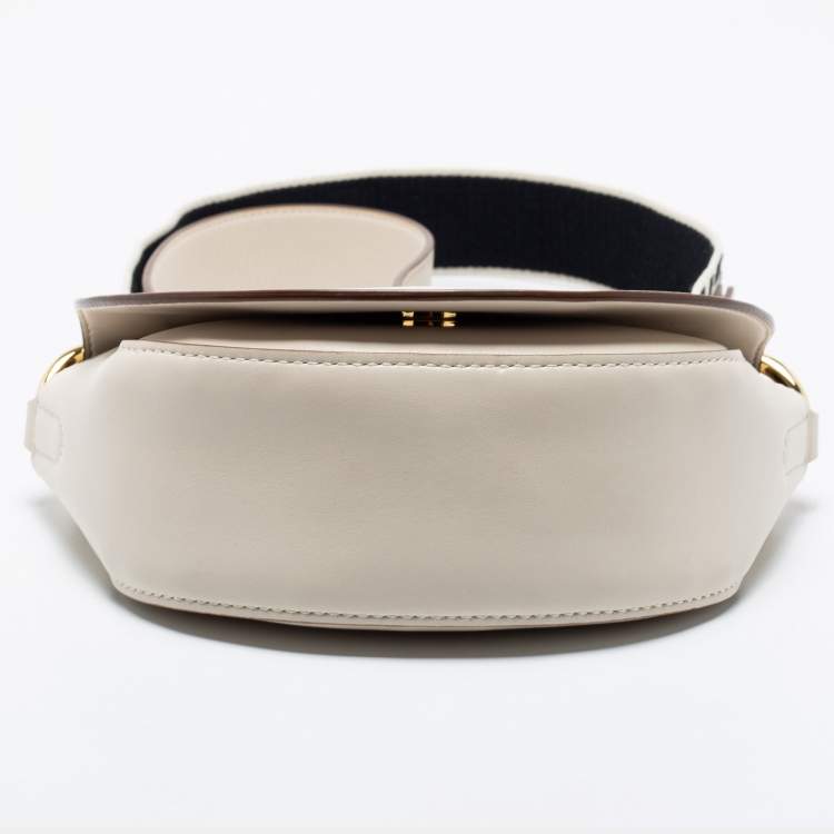 Pre Owned Stella McCartney Cream Leather Half-Moon Flap Shoulder Bag