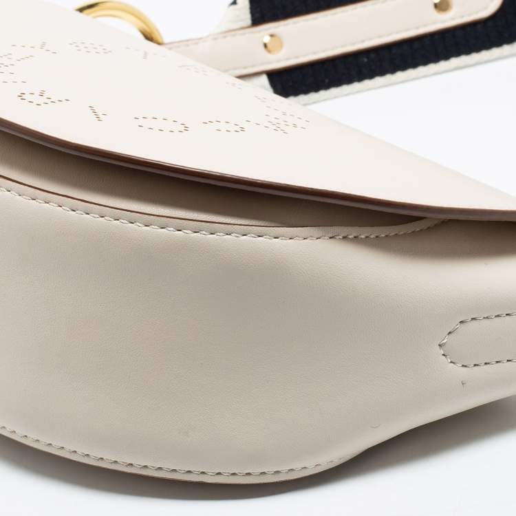 Pre Owned Stella McCartney Cream Leather Half-Moon Flap Shoulder Bag