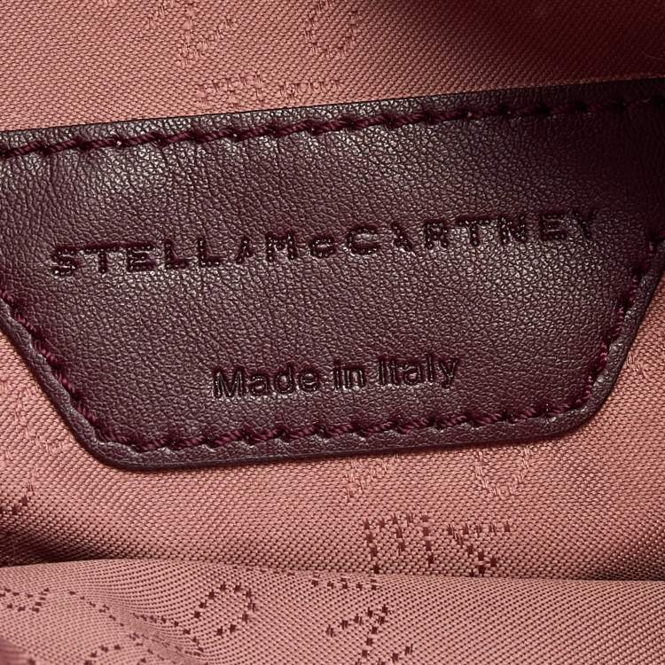 Pre Owned Stella McCartney Burgundy Quilted Faux Suede Shaggy Backpack