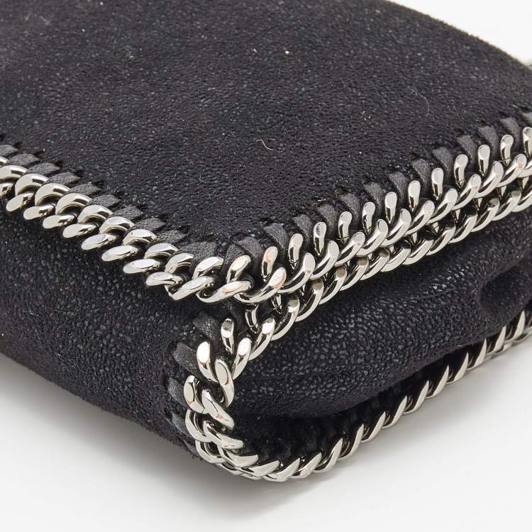Pre Owned Stella McCartney Black Faux Suede Falabella Crossbody Bag