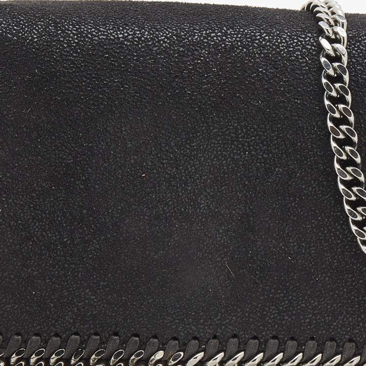 Pre Owned Stella McCartney Black Faux Suede Falabella Crossbody Bag