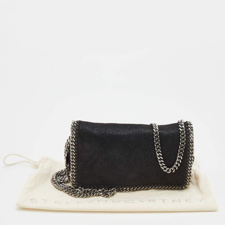 Pre Owned Stella McCartney Black Faux Suede Falabella Crossbody Bag