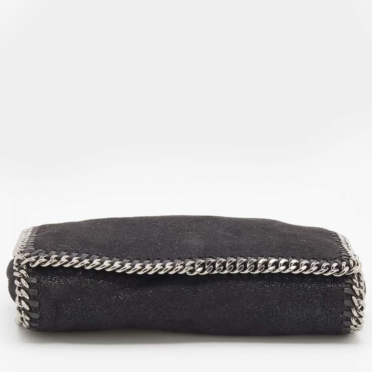 Pre Owned Stella McCartney Black Faux Suede Falabella Crossbody Bag