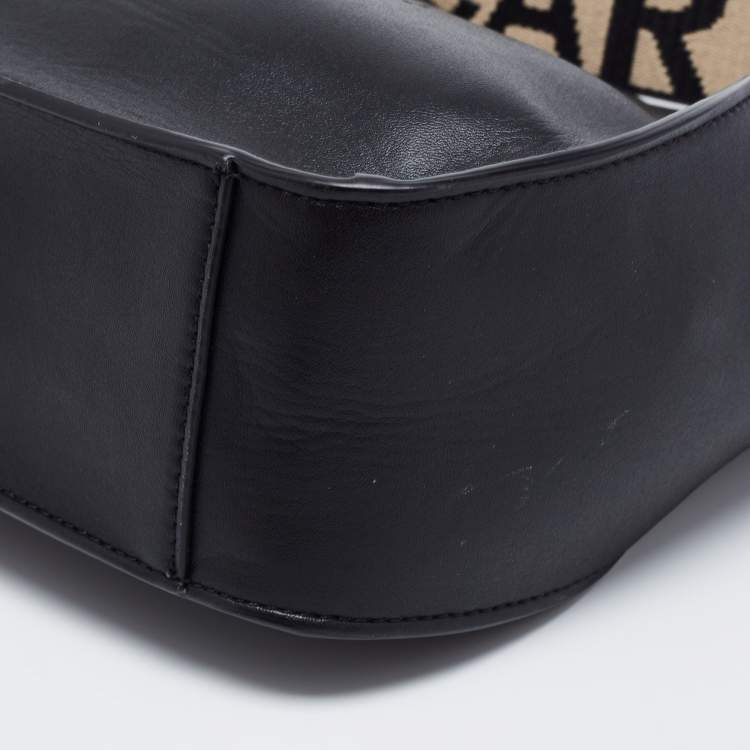 مملوكة مسبقًا Stella McCartney Black Faux Leather Perforated Logo Shoulder Bag
