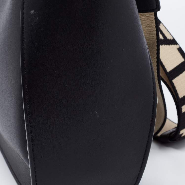 مملوكة مسبقًا Stella McCartney Black Faux Leather Perforated Logo Shoulder Bag