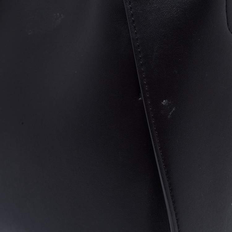 مملوكة مسبقًا Stella McCartney Black Faux Leather Perforated Logo Shoulder Bag
