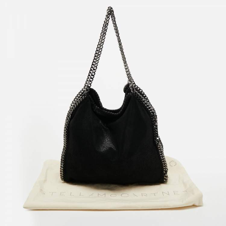 Pre Owned Stella McCartney Black Faux Suede Falabella Shoulder Bag
