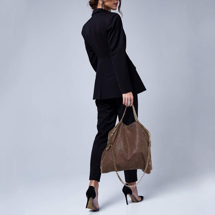 Pre Owned Stella McCartney Brown Faux Suede Small Falabella Tote