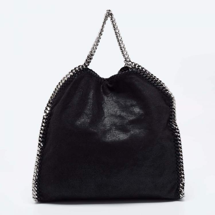 Pre Owned Stella McCartney Black Faux Suede Small Falabella Tote