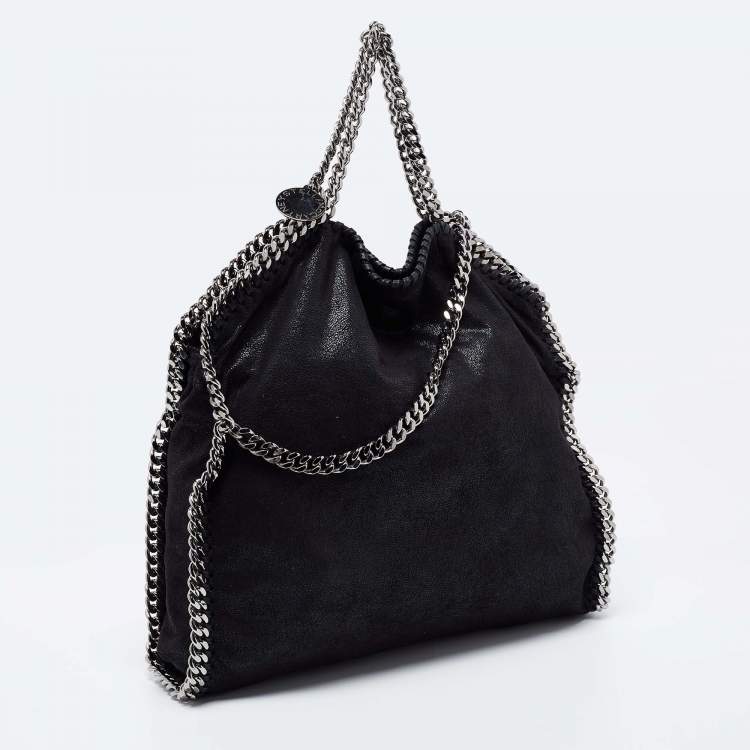 Pre Owned Stella McCartney Black Faux Suede Small Falabella Tote