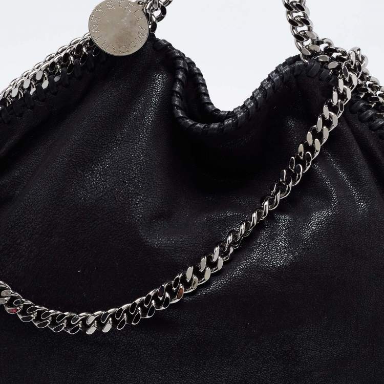 Pre Owned Stella McCartney Black Faux Suede Small Falabella Tote